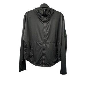 Shein Womens Large‎ Black Full-Zip Hooded Shirt Jacket Lightweight Casual